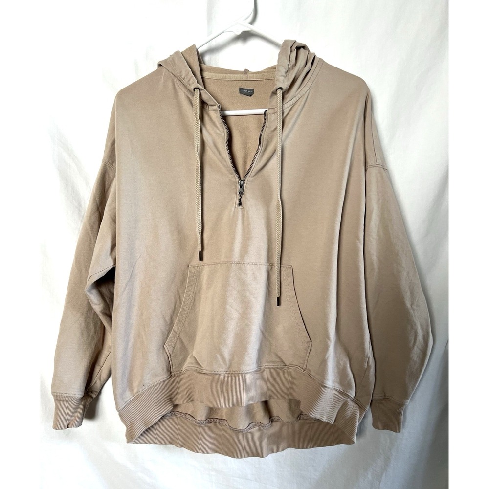 Aerie ¼ Zip Pullover Hoodie Women's Sz XS Tan Activewear Relaxed Casual Wear